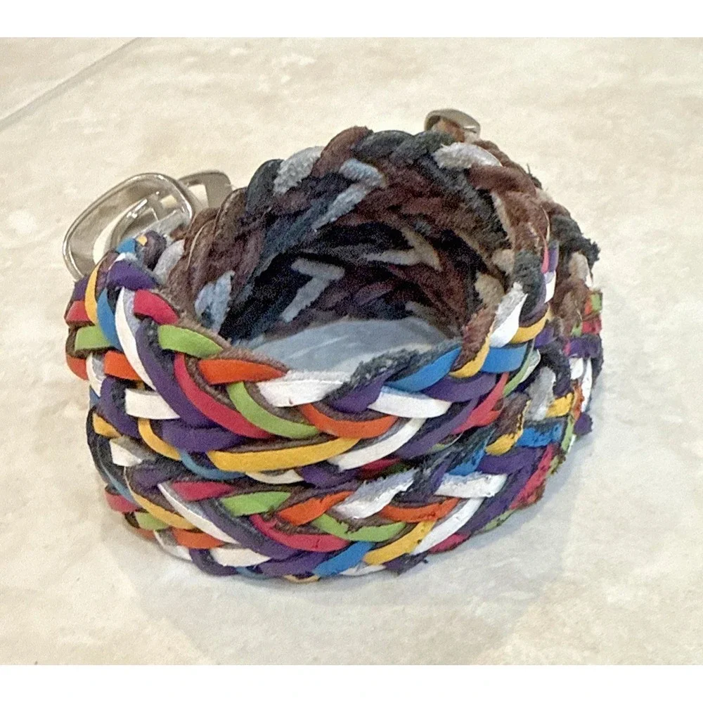 Vintage Capezio Argentina Woven Braided Leather Belt 0.75